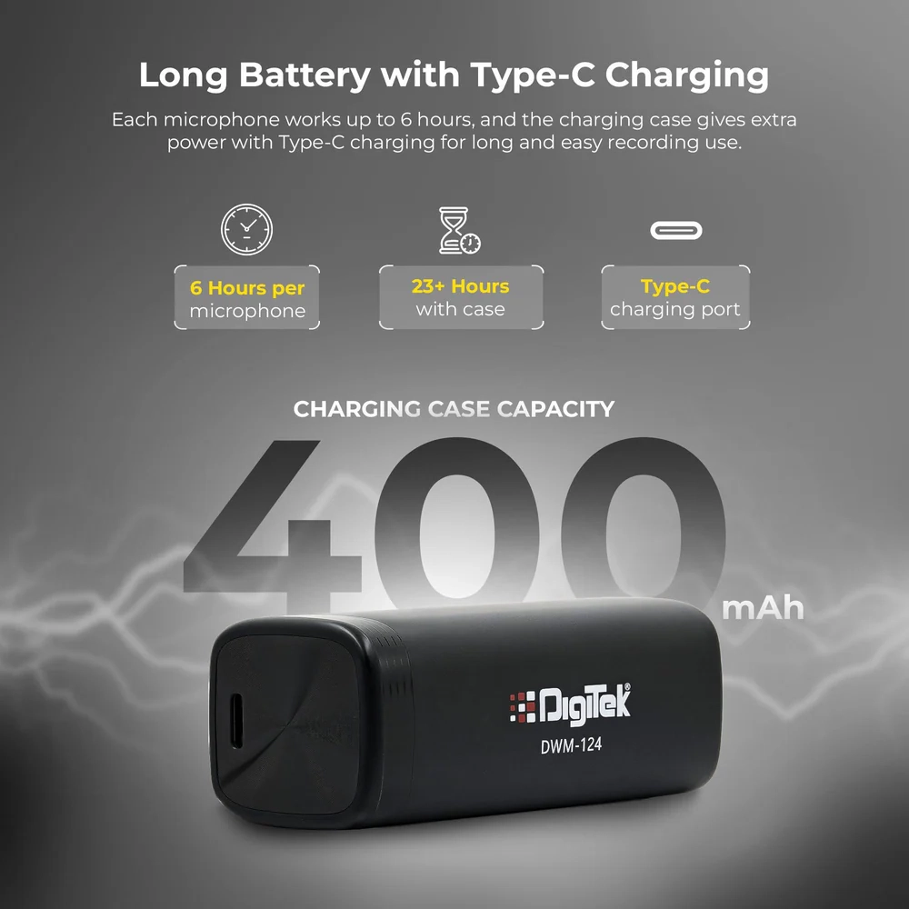DigiTek Wireless Microphone Type C With 2 Mic (DWM-124) view 5